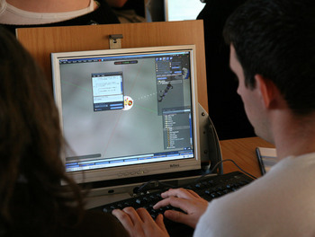 Student at computer
